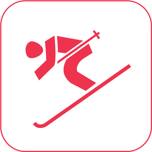icon ski alpin rot auf weiss 500px